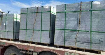 日喀则布 芝麻白花岗岩地铺石装车日常