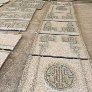 日喀则布 白麻花岗岩外墙立面雕刻板