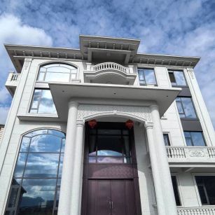 日喀则布白麻别墅外墙干挂石材效果示例