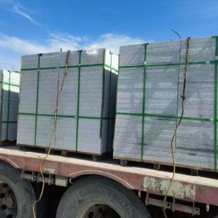 日喀则布 芝麻白花岗岩地铺石装车日常