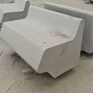 日喀则布 芝麻白花岗岩异形坐凳，石凳