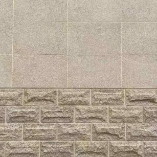 日喀则布 黄金麻自然面蘑菇石配荔枝面干挂