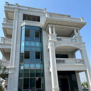 日喀则布 白麻花岗岩别墅外墙干挂效果展示