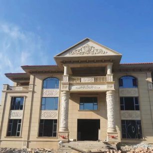 日喀则布 黄金麻花岗岩别墅外墙干挂