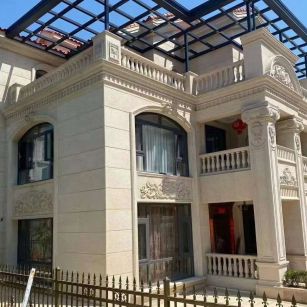 日喀则布 黄金麻花岗岩荔枝面别墅外墙干挂