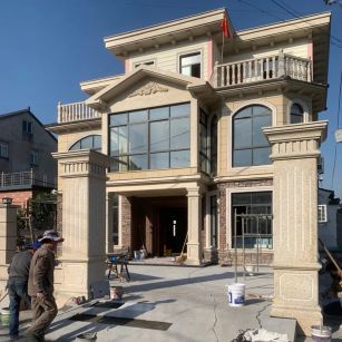 日喀则布 黄金麻花岗岩荔枝面别墅外墙干挂私家专属