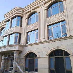 日喀则布 黄金麻花岗岩别墅外墙干挂