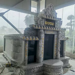 日喀则布 芝麻白墓碑效果展示图