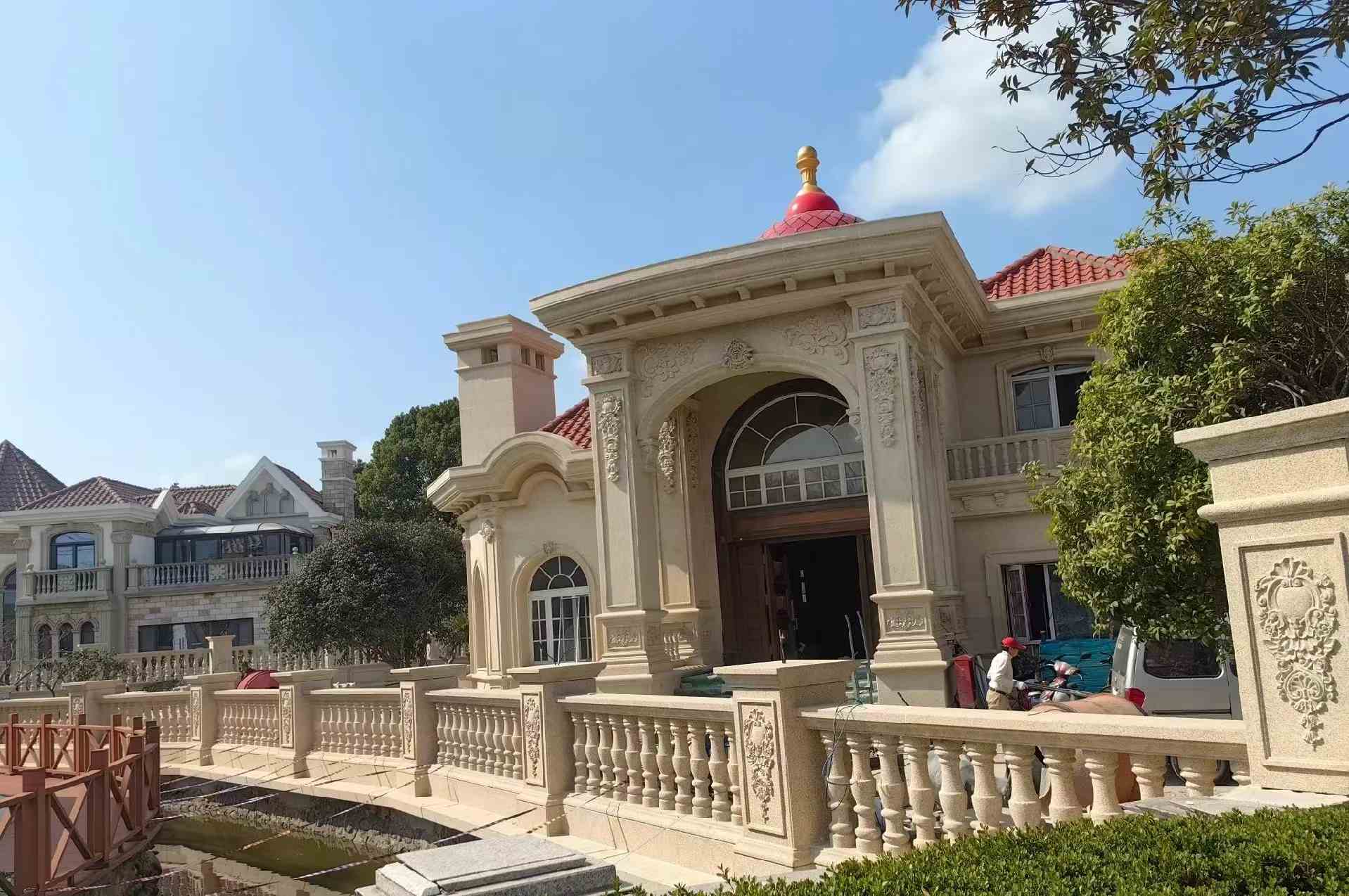 日喀则布 黄金麻花岗岩欧式别墅