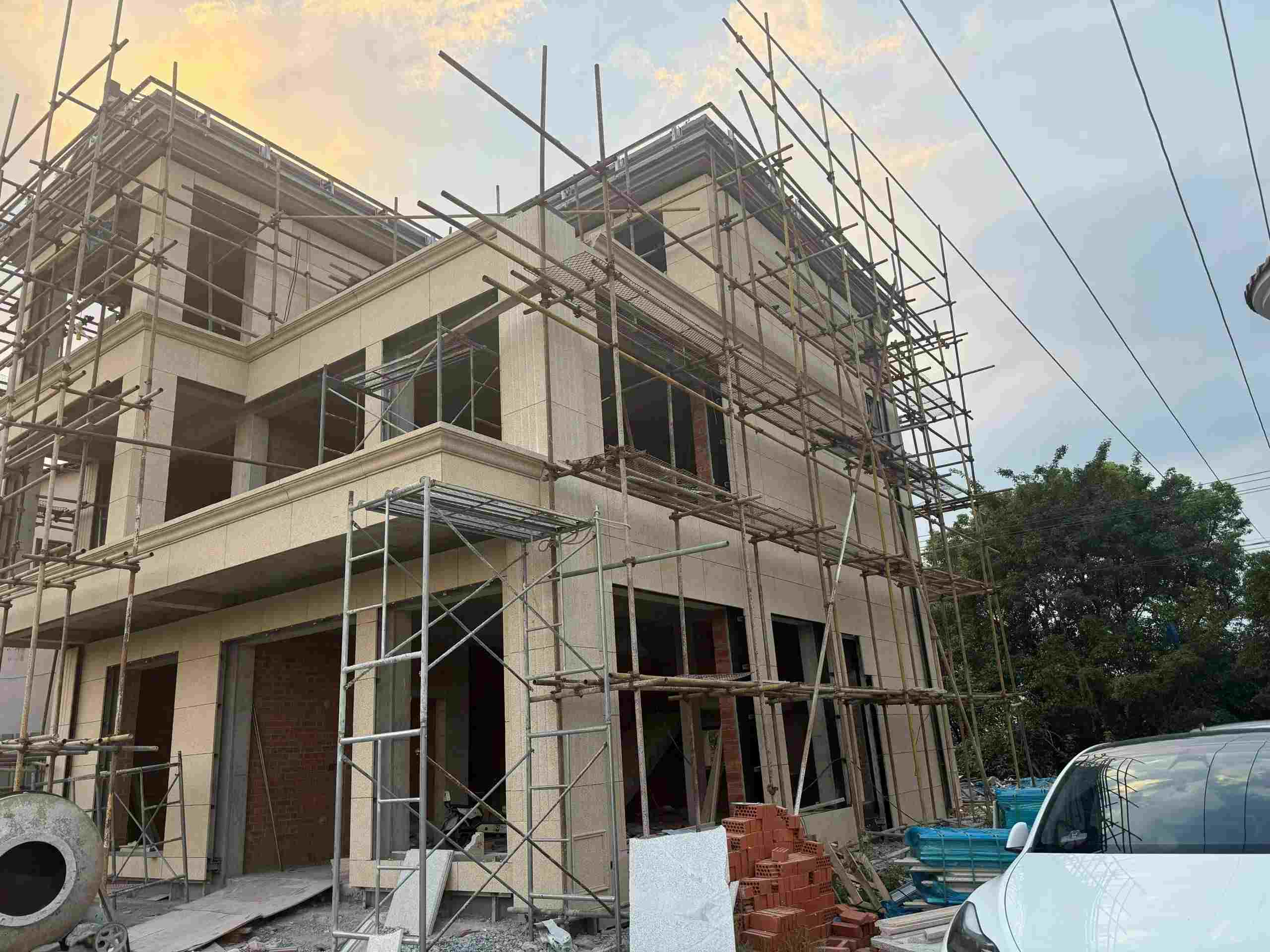 日喀则布 黄金麻荔枝面花岗岩外墙干挂