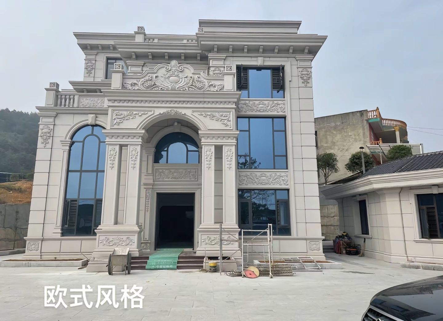 日喀则布 白麻花岗岩别墅外墙干挂