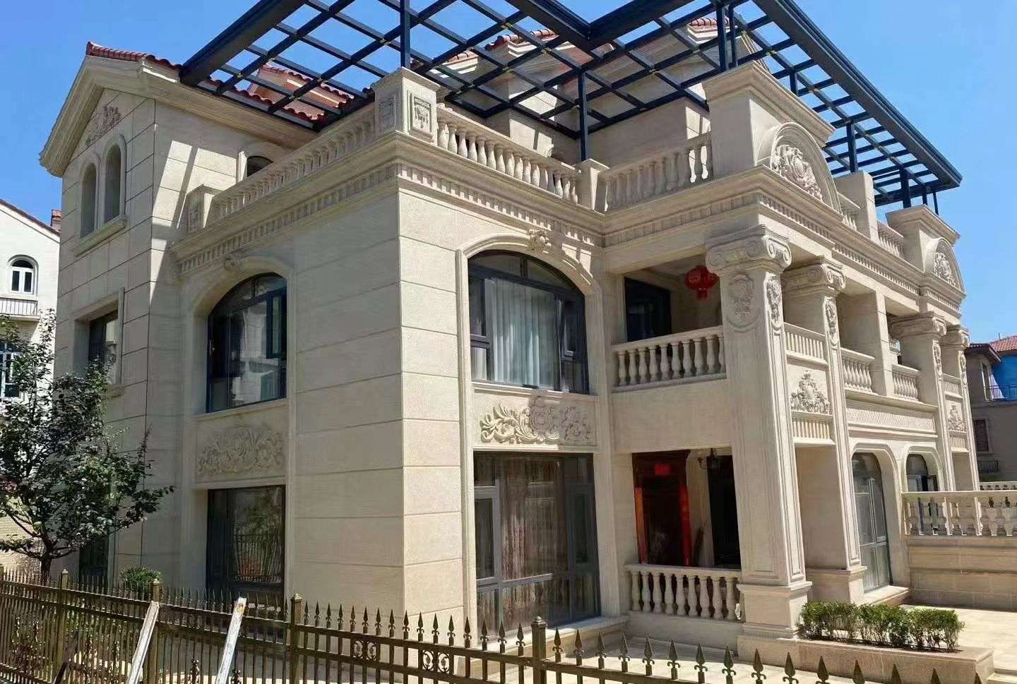 日喀则布 黄金麻花岗岩荔枝面别墅外墙干挂