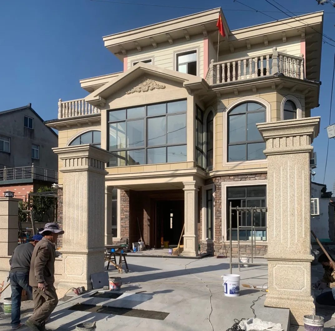 日喀则布 黄金麻花岗岩荔枝面别墅外墙干挂私家专属