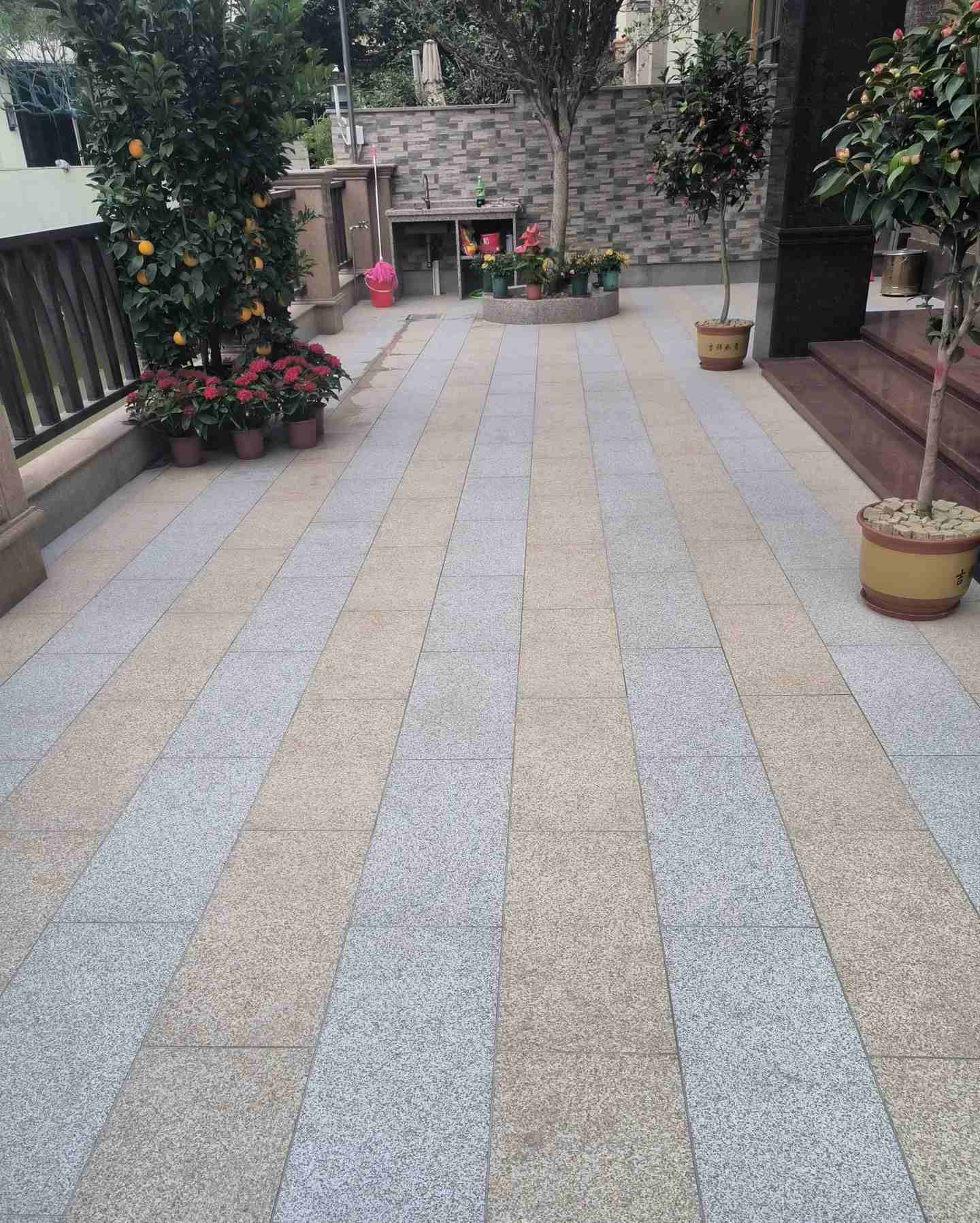 日喀则布 黄金麻白麻荔枝面庭院铺装展示